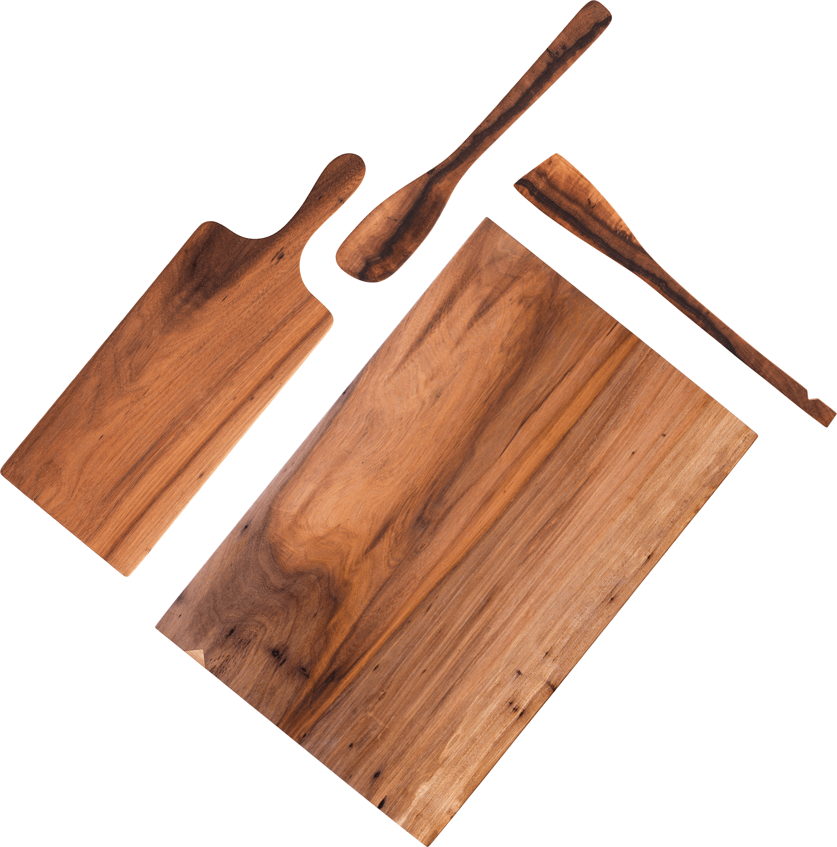 Notch cutting boards and wooden spoons